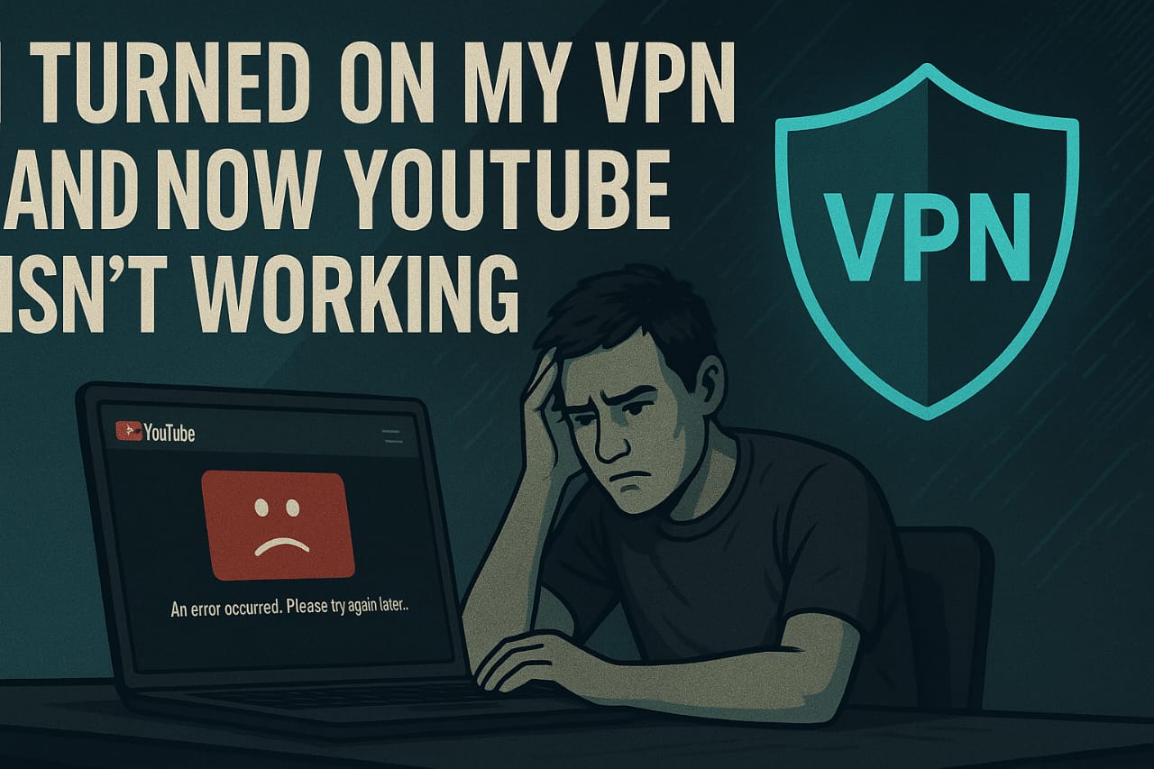 turned on my VPN and now youtube is not working